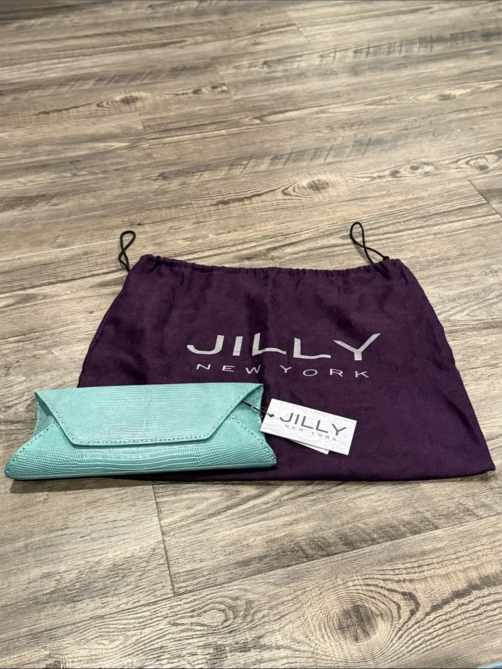 Jilly New York Genuine Exotic Skin Turquoise Envelope Clutch NWT NEW WITH TAGS